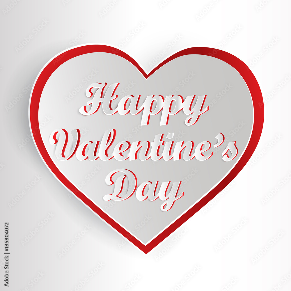 Heart from paper. Valentines day card Heart from paper. Valentines day card