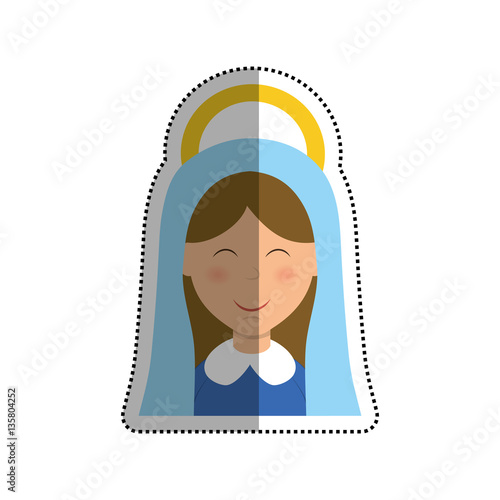 Holy virgin mary cartoon icon vector illustration graphic design