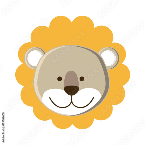 Fototapeta Naklejka Na Ścianę i Meble -  cute lion cartoon icon vector illustration graphic design