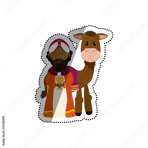 Three wise man cartoon icon vector illustration graphic design