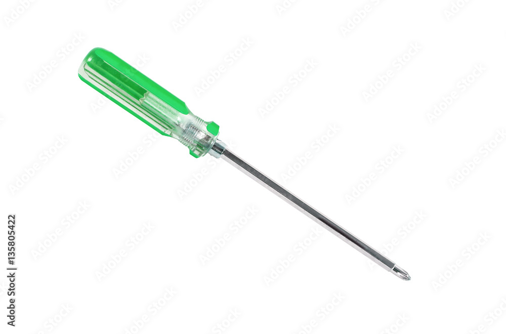 Old screwdriver isolated on white background Old screwdriver isolated on white background