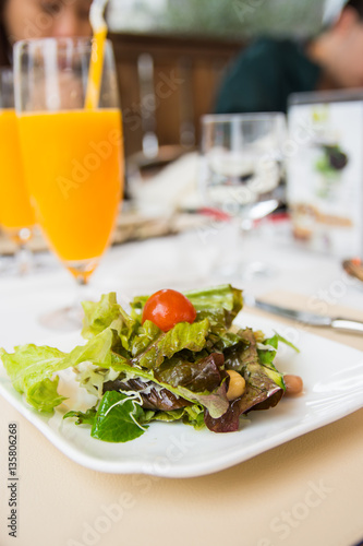 garden salad with vinegrette sauce