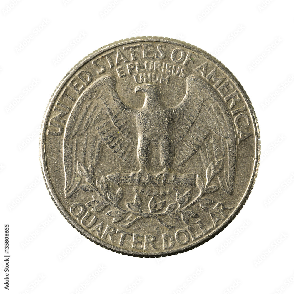 5 united states cent coin (1992) obverse isolated on white background 5 united states cent coin (1992) obverse isolated on white background