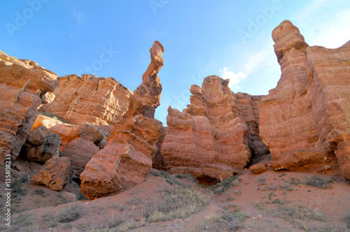 Sharyn Canyon (also known as Charyn Canyon) on the Sharyn River in Kazakhstan