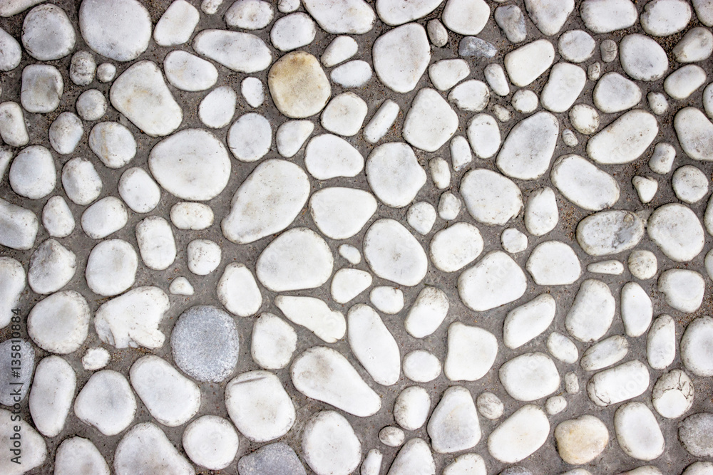 Wall of small stones, gravel gray texture for design Wall of small stones, gravel gray texture for design
