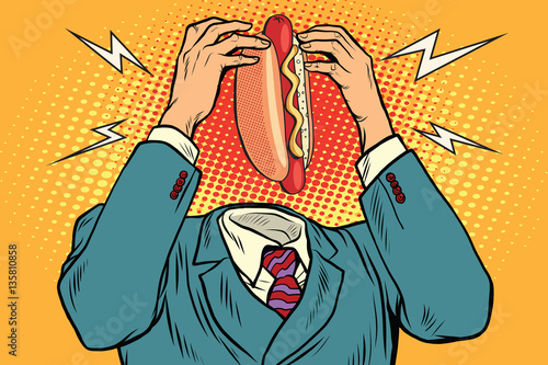 Hunger hot dog instead of the head