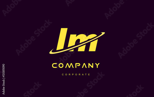 lm small alphabet yellow letter logo vector icon design