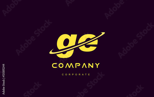 ge small alphabet yellow letter logo vector icon design