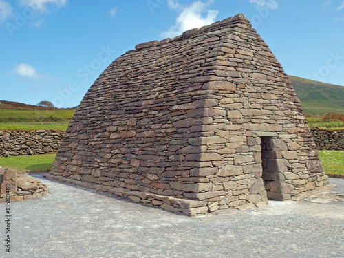 View of Gallarus Oratory, an 8th Century early Christian church in the Dingle Peninsula, County Kerry, Ireland