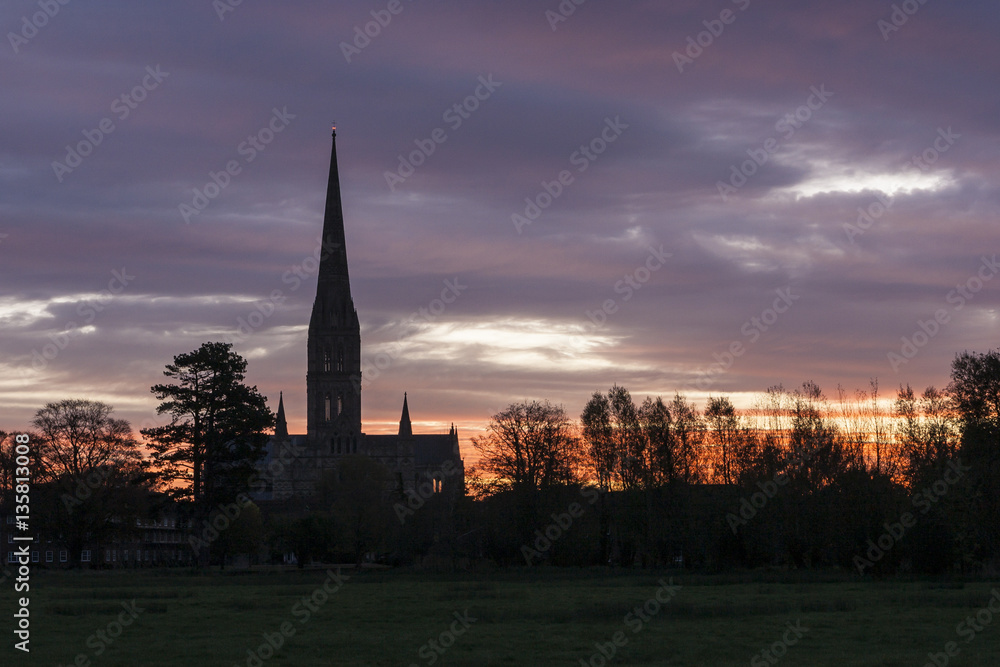 Fototapeta premium Salisbury cathedral in Wiltshire, UK.