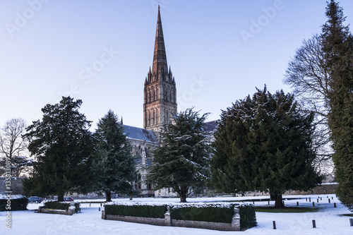 Salisbury cathedral in Wiltshire, UK.