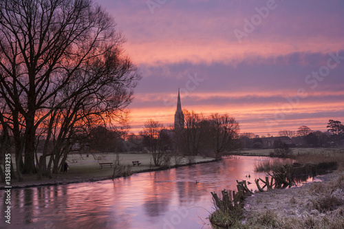 Salisbury cathedral in Wiltshire, UK.