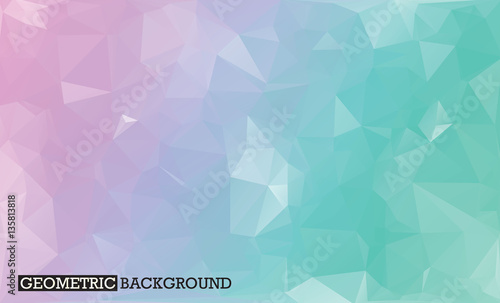 Blue, pink, green abstract mosaic background