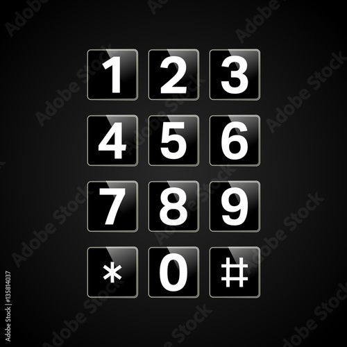 Digital keypad with numbers