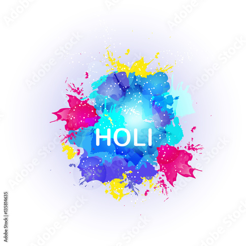 Abstract colorful Happy Holi background. Design for Indian Festival of Colours.