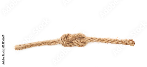 Knot on a rope string isolated