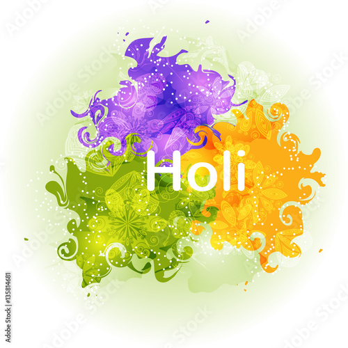 Abstract colorful Happy Holi background. Design for Indian Festival of Colours.