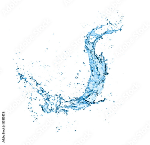 blue water splash isolated on white background © hideto111