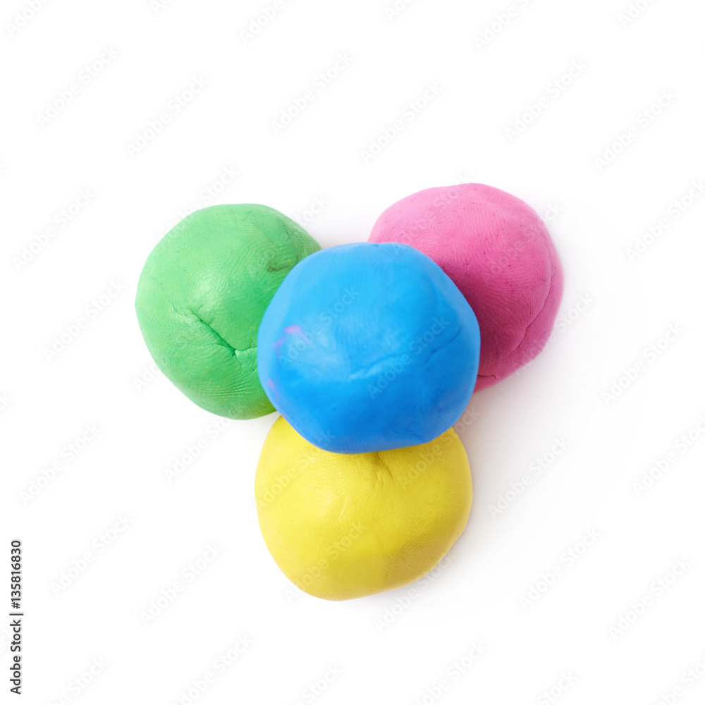 Pile of colorful plasticine balls isolated Pile of colorful plasticine balls isolated