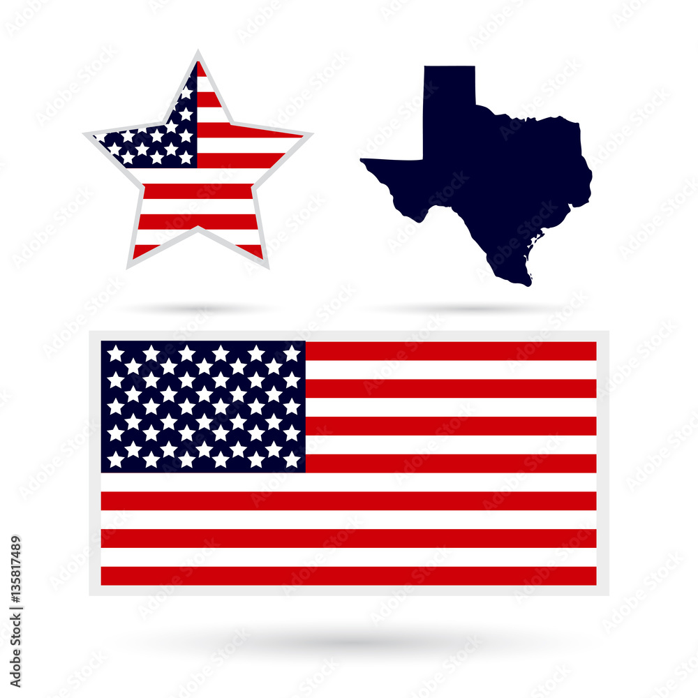 Map of the U.S. state of Texas on a white background. American f Map of the U.S. state of Texas on a white background. American f