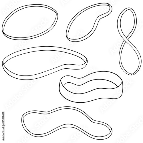 vector set of rubber band