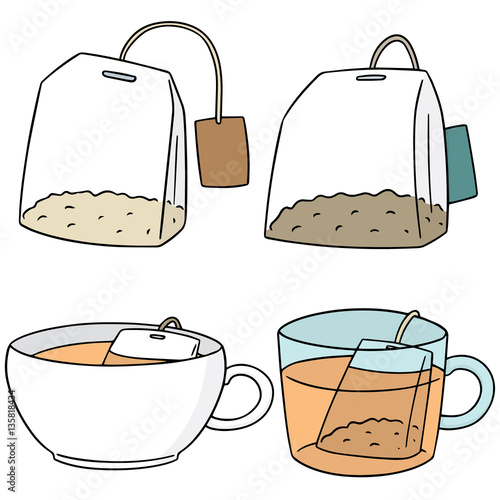 vector set of teabag