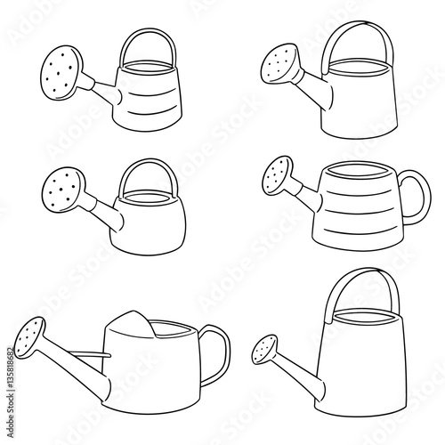vector set of watering can