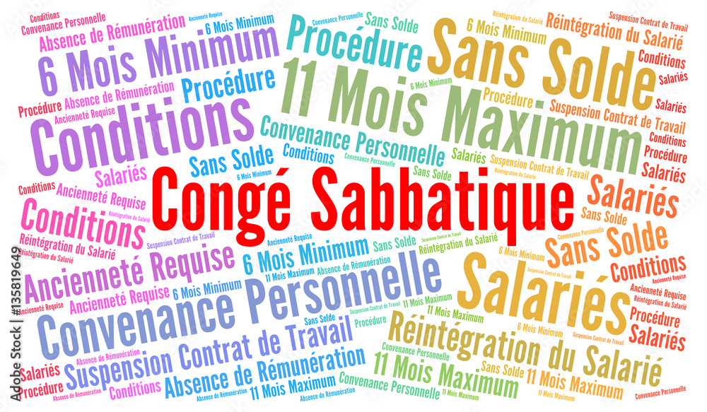 Congé sabbatique nuage de mots