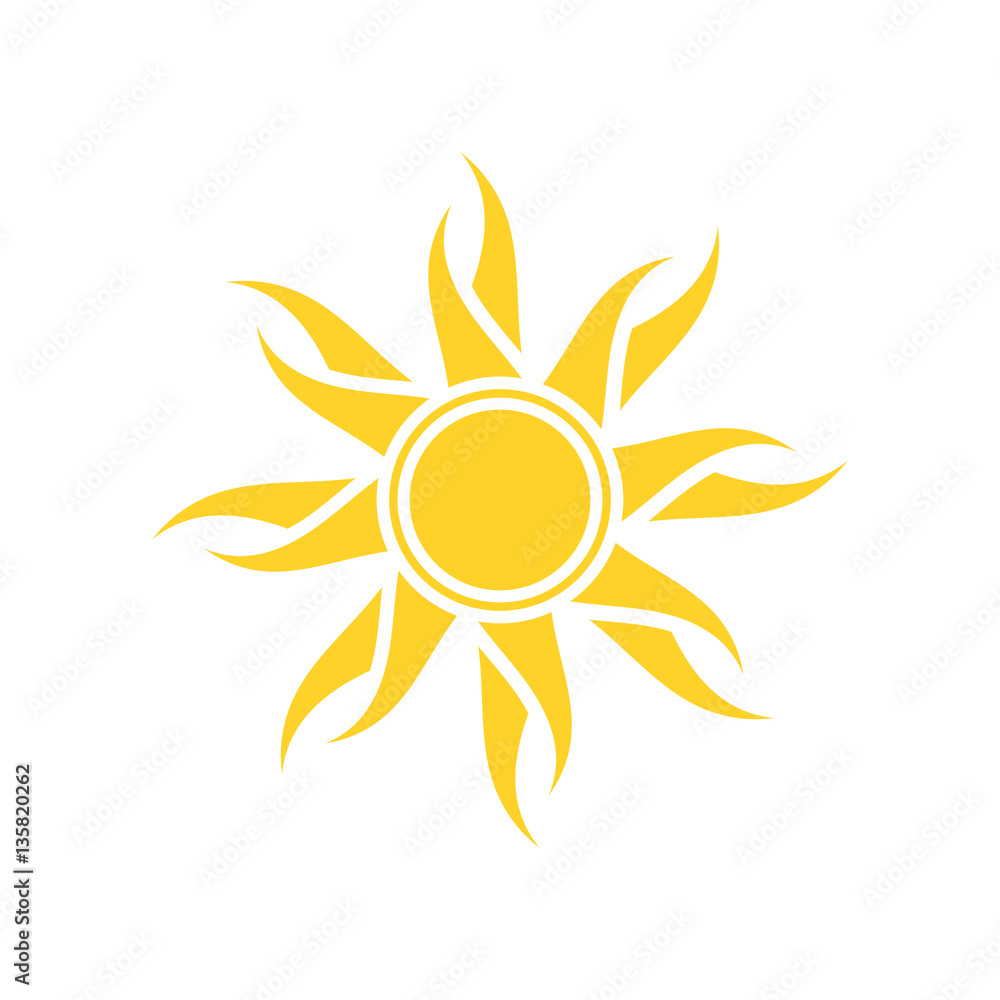Abstract yellow sun icon. Abstract yellow sun icon.