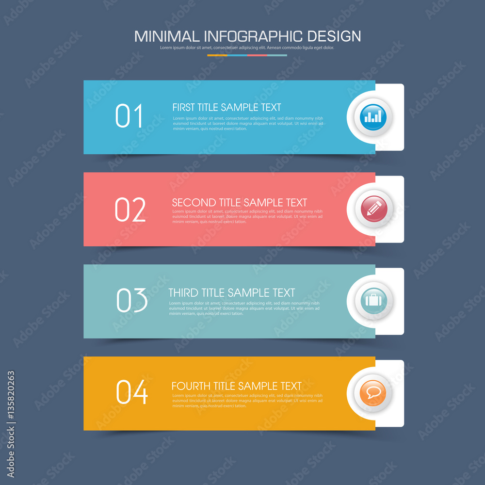 Infographic Elements with business icon on full color background Infographic Elements with business icon on full color background