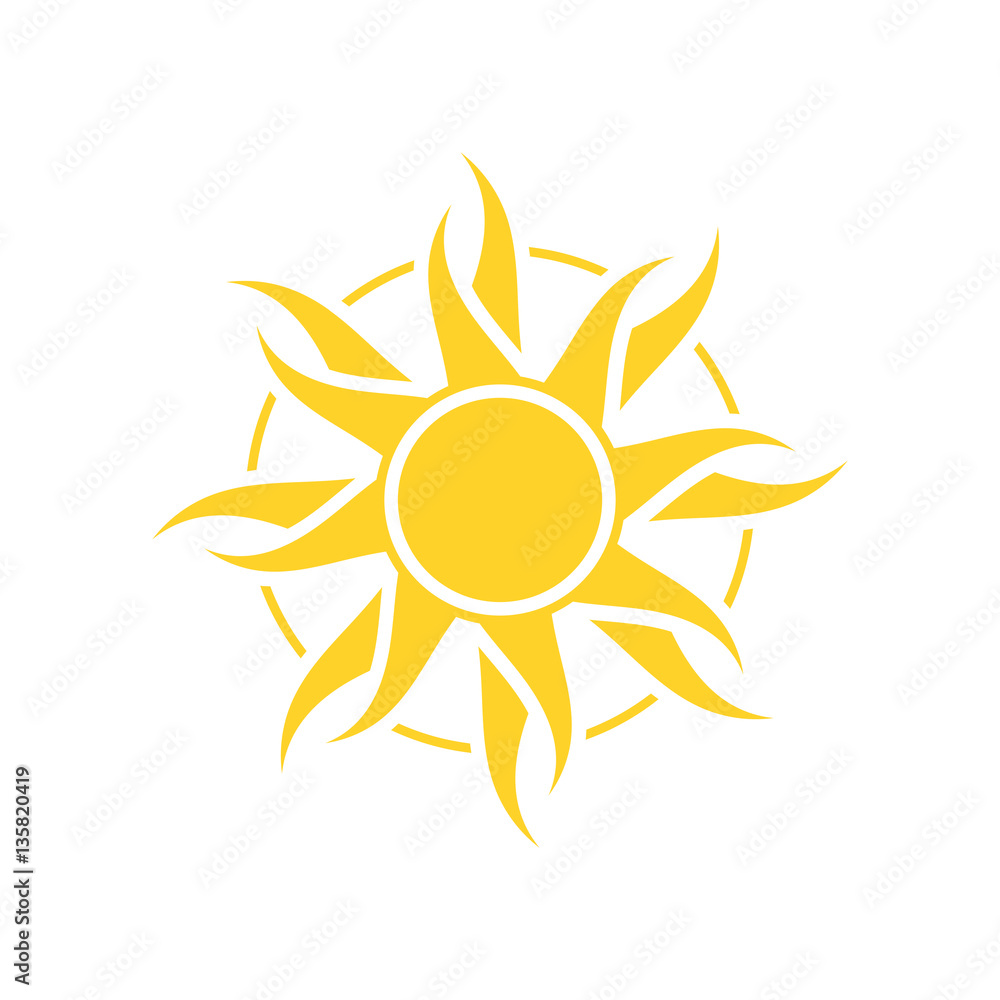 Abstract yellow sun icon. Abstract yellow sun icon.