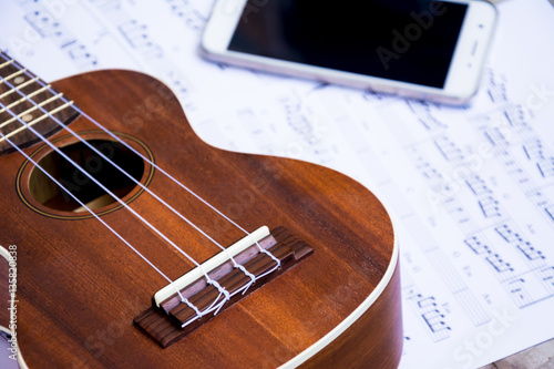 Guitar close up on audio note photo