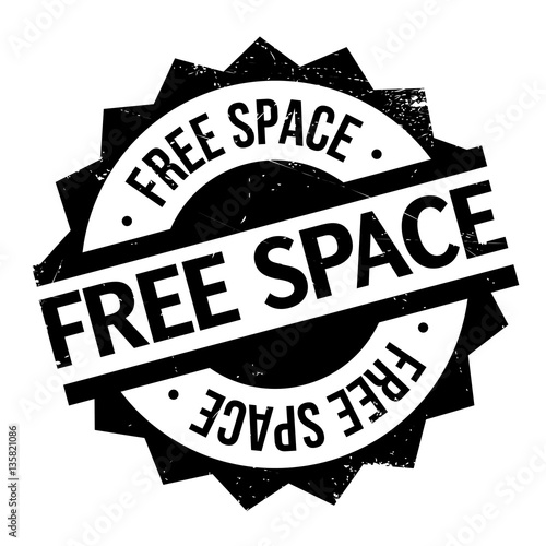 Free Space rubber stamp. Grunge design with dust scratches. Effects can be easily removed for a clean, crisp look. Color is easily changed.