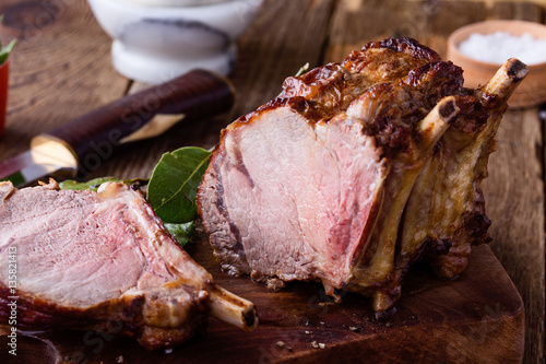 Obraz na plátně Homemade bone-in prime rib roast