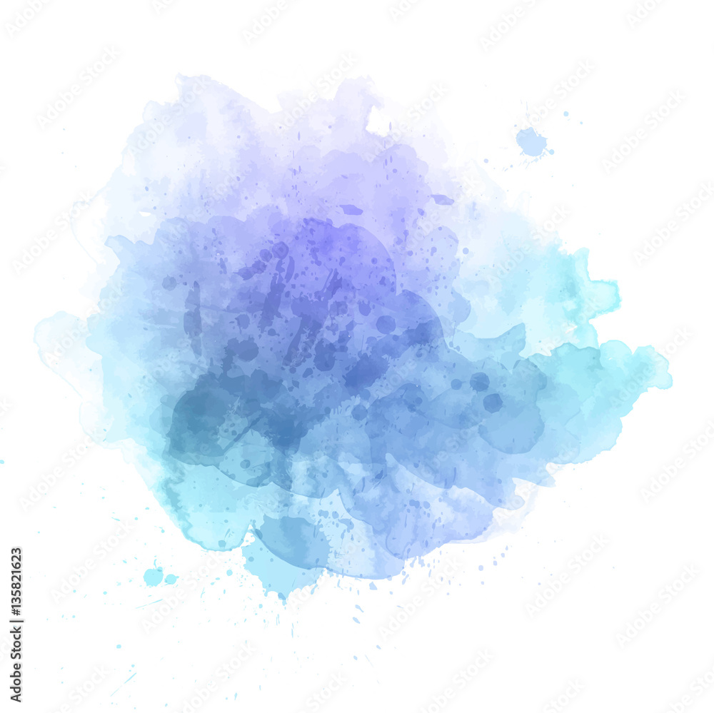 Blue watercolor splash vector