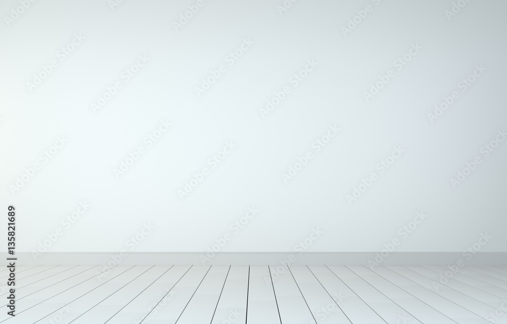 Empty room with white wall and floor