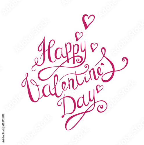 Valentines day background. Hand Drawing Vector Lettering design.