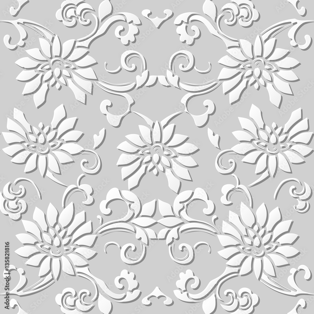 3D paper art pattern cross spiral garden flower vine 3D paper art pattern cross spiral garden flower vine