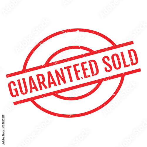 Guaranteed Sold rubber stamp. Grunge design with dust scratches. Effects can be easily removed for a clean, crisp look. Color is easily changed.