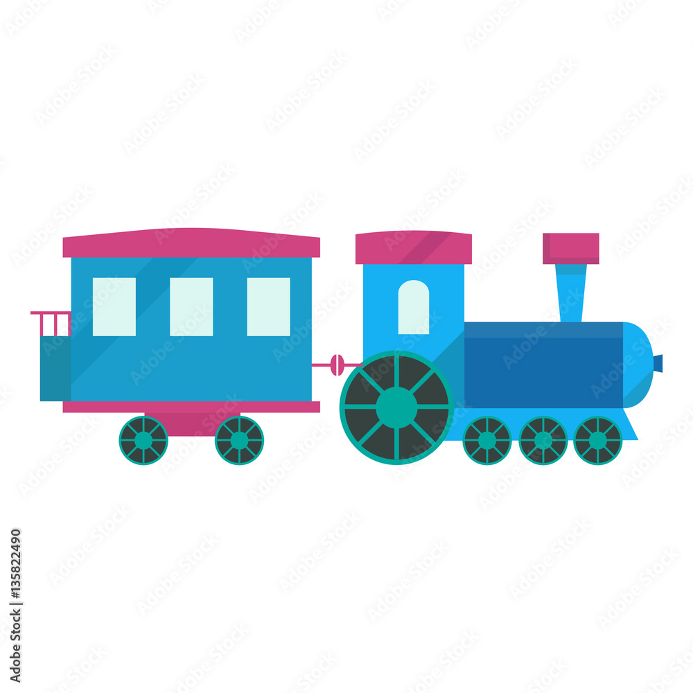 Obraz premium Vector illustration of a toy train