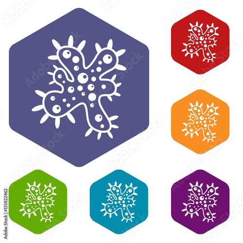 Bacteria icons set