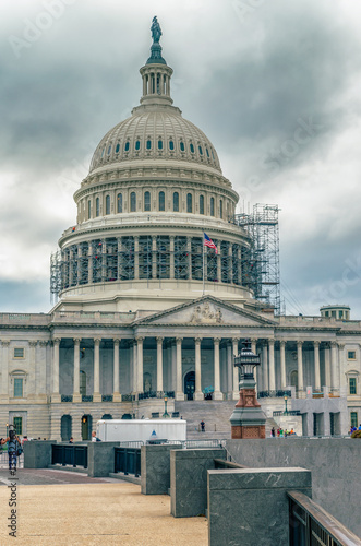 Wallpaper Mural WASHINGTON DC, USA The United States Capitol view from the street. In 2014, scaffolding was erected around the dome for a restoration project scheduled to be completed by 2017.  Torontodigital.ca