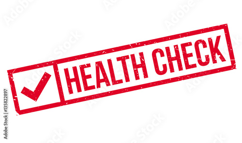 Health Check rubber stamp. Grunge design with dust scratches. Effects can be easily removed for a clean, crisp look. Color is easily changed.