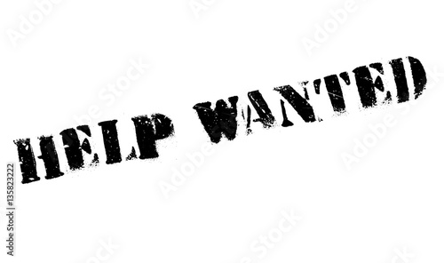Help Wanted rubber stamp. Grunge design with dust scratches. Effects can be easily removed for a clean, crisp look. Color is easily changed.