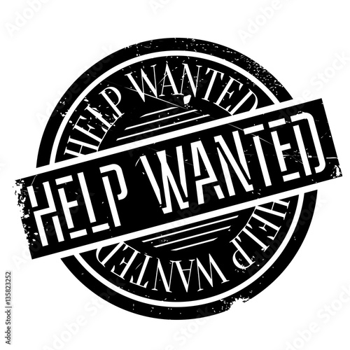 Help Wanted rubber stamp. Grunge design with dust scratches. Effects can be easily removed for a clean, crisp look. Color is easily changed.
