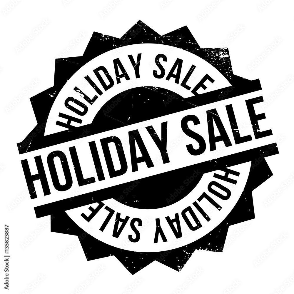 Holiday Sale rubber stamp. Grunge design with dust scratches. Effects can be easily removed for a clean, crisp look. Color is easily changed. Holiday Sale rubber stamp. Grunge design with dust scratches. Effects can be easily removed for a clean, crisp look. Color is easily changed.
