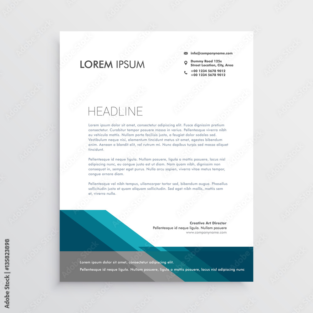 elegant letterhead design template with blue and gray geometric elegant letterhead design template with blue and gray geometric