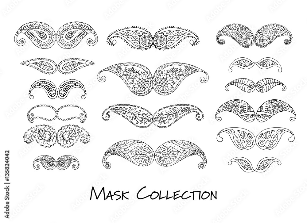 Carnival mask collection, sketch for your design