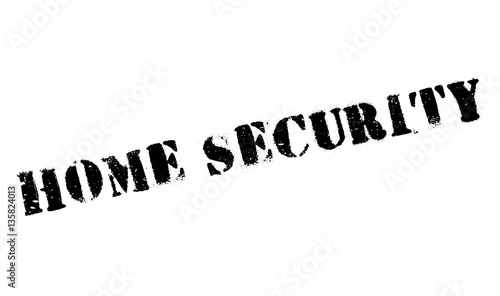 Home Security rubber stamp. Grunge design with dust scratches. Effects can be easily removed for a clean, crisp look. Color is easily changed.