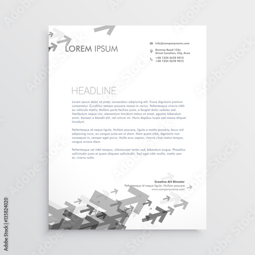 gray arrow letterhead design template